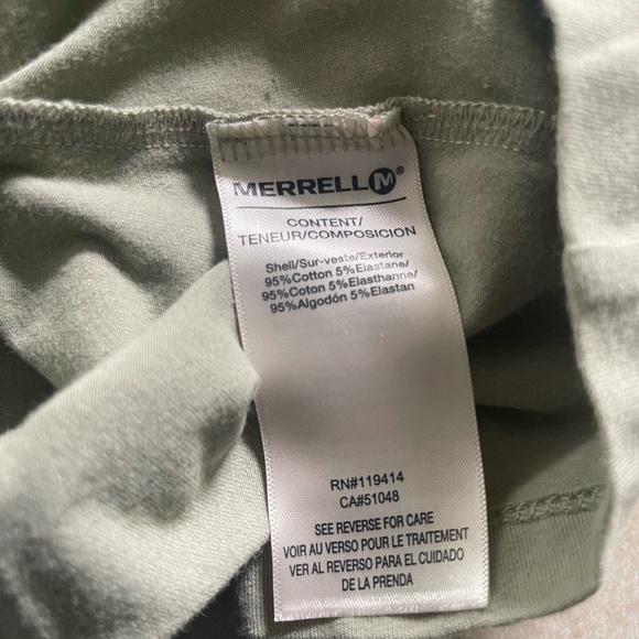 Merrell Womens Size M Short Sleeve Forever Wild Khaki Green T-Shirt Cotton Top - Picture 7 of 7